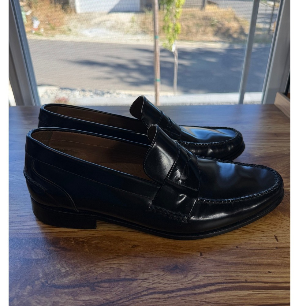 GH Bass Weejuns Dover Men's 11D Black Leather Penny Loafers Slip On Shoes 02/10